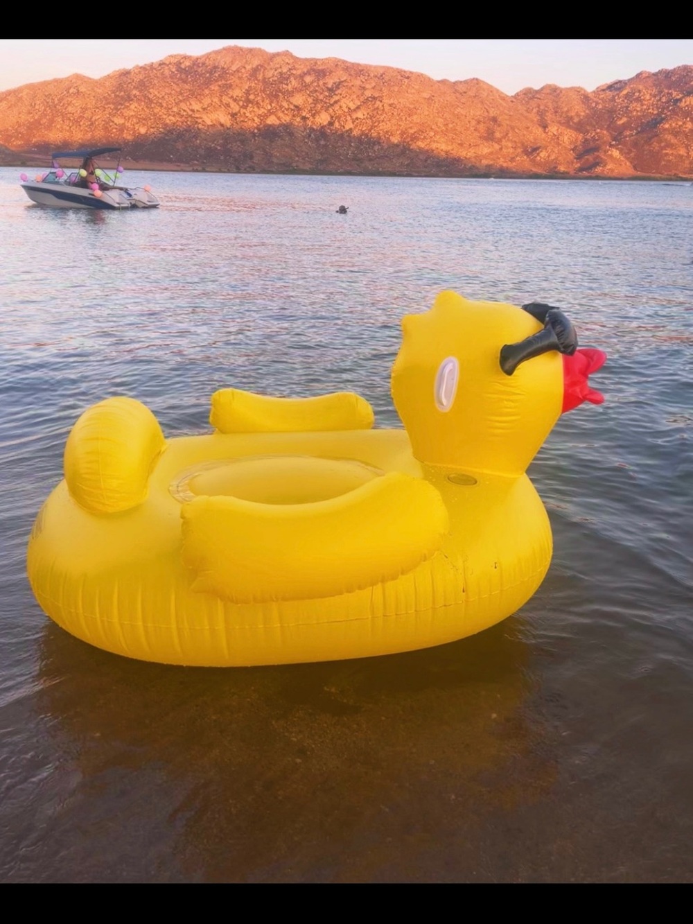Kids Yellow Inflatable Duck Swim Float - Fun Pool Lounger